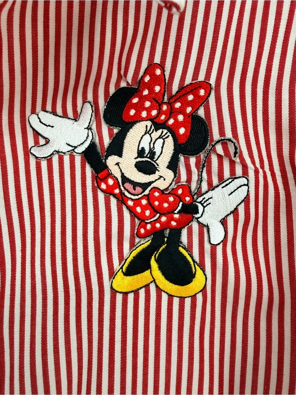 Foxcroft Disney Mickey Minnie Mouse Striped Wrinkle Free Button Up Shirt 6 - Picture 4 of 10